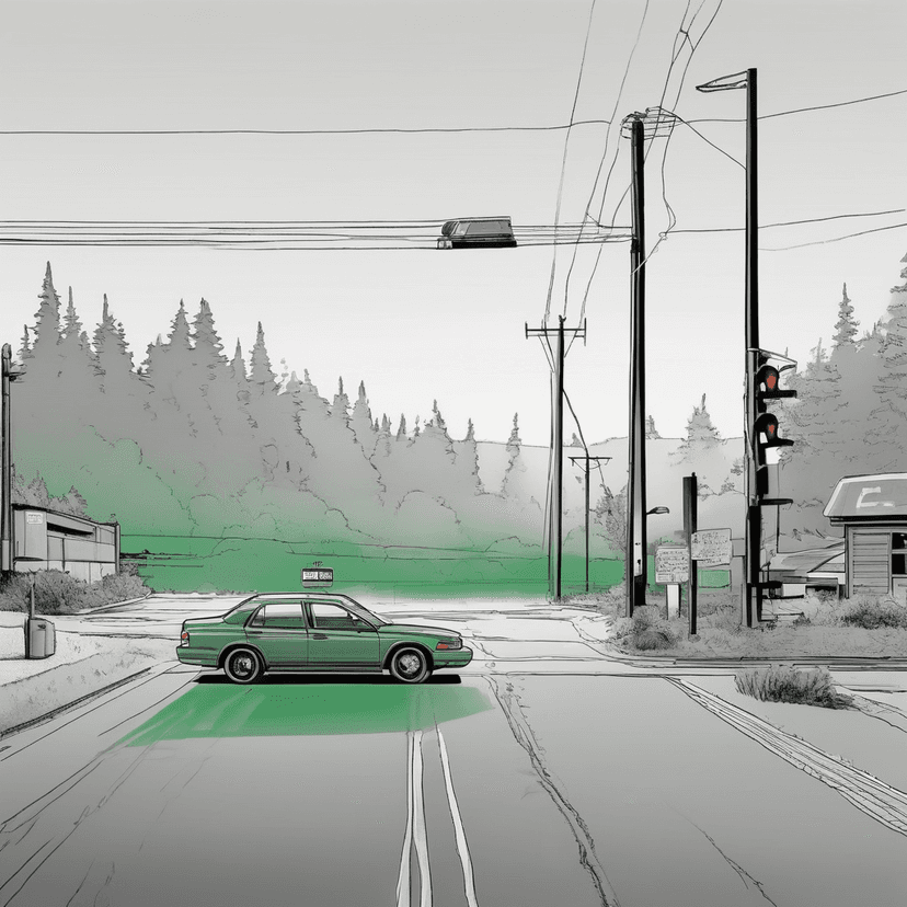 Waiting for the green arrow that's now a sign.